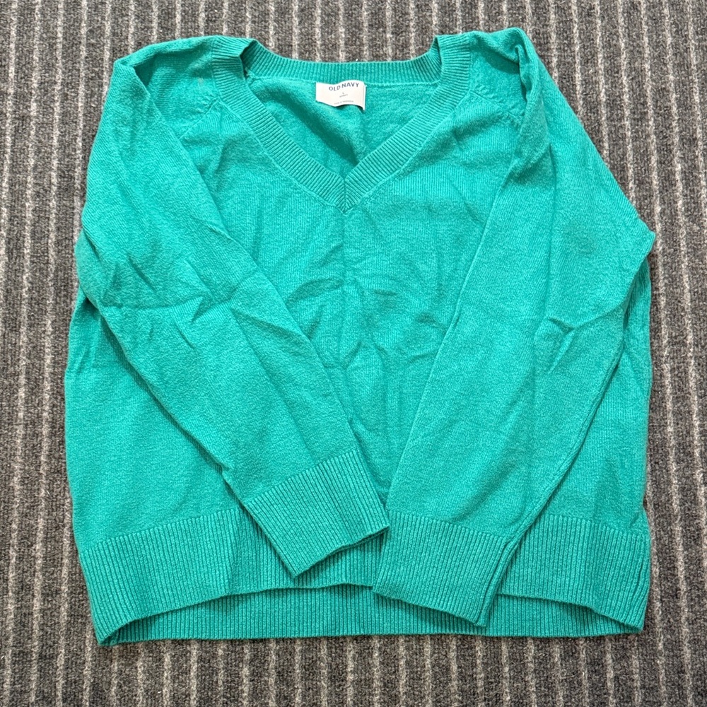 Old Navy Teal V-Neck Sweater
